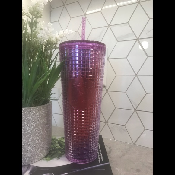 Starbucks 2021 Summer Pink Purple Grid Venti - Picture 3 of 3